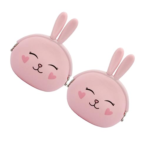 ROMISBABA 2 Stück Pinker Silikon Münzbeutel mit Süßem Hasen Design Tragbare Geldbörse für Mädchen Schlüssel und Kleingeldtasche Leicht und für Schule und Alltag ROMISBABA 2 Stück Pinker Silikon Münzbeutel mit Süßem Hasen Design Tragbare Geldbörse für Mädchen Schlüssel und Kleingeldtasche Leicht und für Schule und Alltag von ROMISBABA