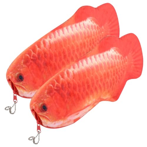 ROMISBABA 2 Stück Plüsch Federmäppchen Cartoon Fisch Federtasche Großes Mäppchen für Schüler Federtasche Schreibwaren Unisex Geschenkidee für Schule und Büro von ROMISBABA