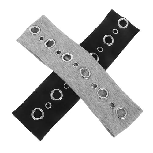 ROMISBABA 2 Stück Punk Stil Elastische Haarbänder mit Hohlem Ösen-design Atmungsaktive Stirnbänder für Frauen Sicherer Sitz für Musikfestival und Lässige Vintage Looks von ROMISBABA