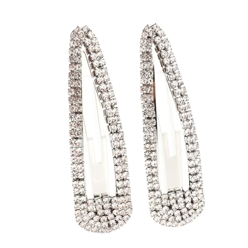 ROMISBABA 2 Stück Rhinestone Haarspangen Große Wassertröpfchen Metall Haarklammern Strass Haarschmuck Damen Vielseitig Für Dickes Dünnes Haar von ROMISBABA