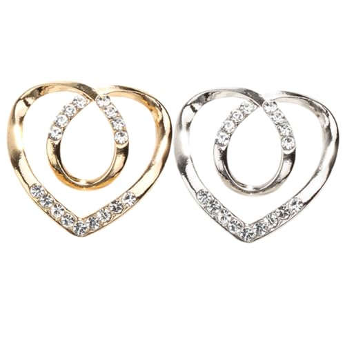 ROMISBABA 2 Stück Schalring Teilig Damen Schalclip Seidenschal Klammer T Shirt Knoten Halter Mehrzweck Kleidungsclip für Blusen Kardigan Haltbare Kratzfeste Schnalle in Gold und Silber von ROMISBABA