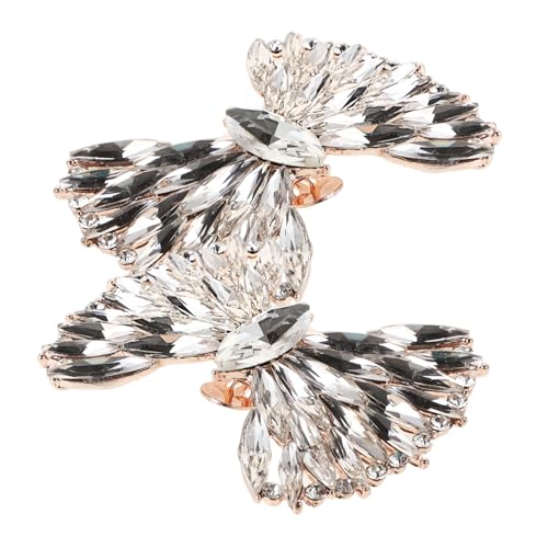 ROMISBABA 2 Stück Schicke Schuhclips Schleifenform aus Langlebiger Zinklegierung Abnehmbare Pumpschmuck für Hochzeit und Damenabsätze Stilvolle Schuhdekoration mit Funkelndem Glanz für von ROMISBABA