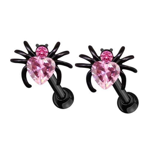 ROMISBABA 2 Stück Schwarze Spinnen Ohrstecker mit Strass Vintage Gothic Tier Schmuck Halloween Party Accessoire Modisch für Damen und Mädchen von ROMISBABA