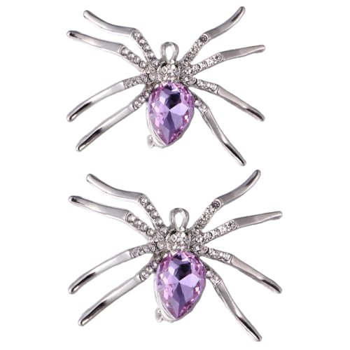 ROMISBABA 2 Stück Spinnenbroschen aus Hochwertiger Legierung mit Kristallverzierung Kreative Halloween Broschen zur Kleidung Taschen und Hutdekoration als für Damen von ROMISBABA