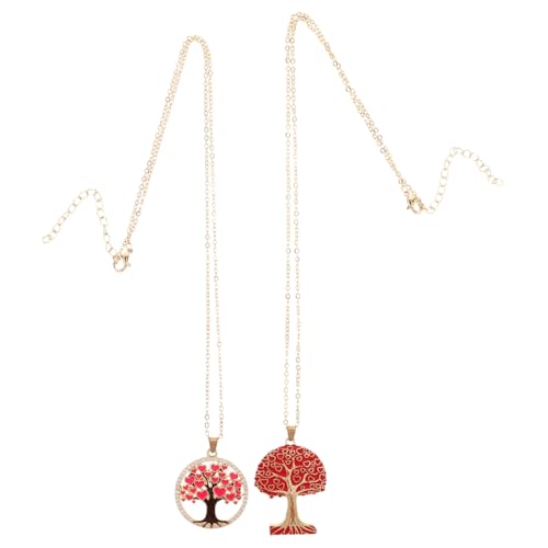 ROMISBABA 2 Stück Statement Halsketten Lebensbaum Anhänger aus Langlebigem Filigranes Design Modische Halskette für Damen Geeignet für Alltag Party und Festliche Anlässe von ROMISBABA