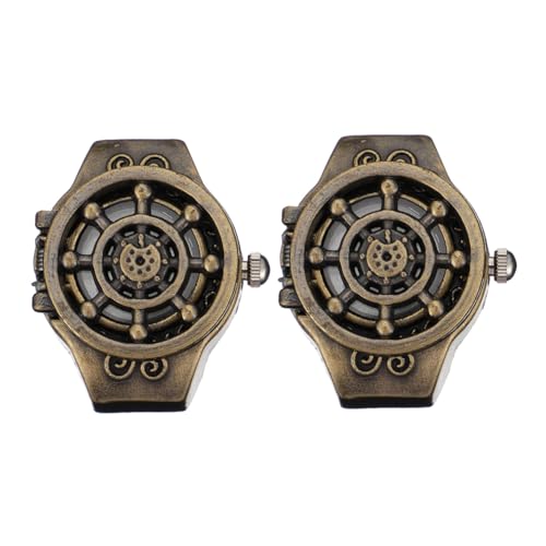 ROMISBABA 2 Stück Stilvolle Fingeruhr Ruderförmiger Ring Dekorative Uhr für Schmuck und Zeitmessung Praktisch und Elegant für Damen und Herren ROMISBABA 2 Stück Stilvolle Fingeruhr Ruderförmiger Ring Dekorative Uhr für Schmuck und Zeitmessung Praktisch und Elegant für Damen und Herren von ROMISBABA