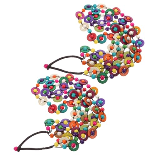 ROMISBABA 2 Stück Teiliges Boho Halskette aus Bunten Kokosnuss schalen und Holzperlen Lange Ethno Halsketten für Frauen Modisches Accessoire für Alltag Party und Geschenk von ROMISBABA