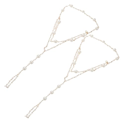 ROMISBABA 2 Stück Teiliges Fußkettchen mit Perlen und Quaste Verstellbare Damen Fußkette Leichtes Sommerliches Schmuckaccessoire für Strand Hochzeit und Alltag Atmungsaktiv und Komfortabel von ROMISBABA