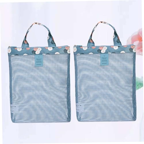 ROMISBABA 2 Stück Teiliges Mesh Strandtaschen Leichte Langlebige Netzbeutel mit Großer Kapazität für Schwimmbadaufbewahrung Sanddurchlässig für Badebekleidung Handtücher und von ROMISBABA