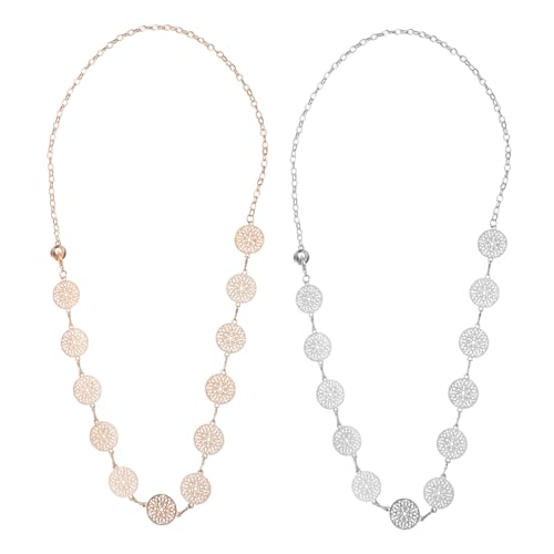 ROMISBABA 2 Stück Teiliges Metall Taillenkettenset Verstellbare Hüftkette als Modischer Körperschmuck für Damen und Herren Boho Design für Jeans Kleider und Alltag Leicht und Komfortabel zu von ROMISBABA