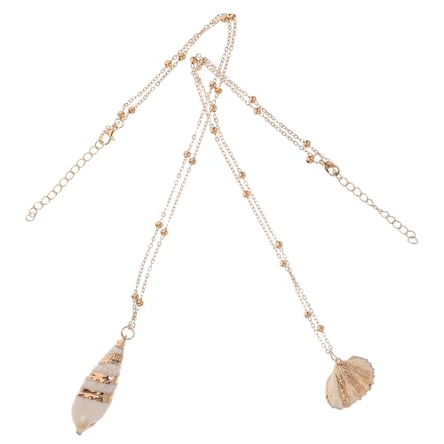 ROMISBABA 2 Stück Teiliges Muschel Schnecken halsketten Modische Stilvolle Schmuckanhänger Kreatives Design für Damen und Mädchen Accessoires für Besondere Anlässe und Alltag von ROMISBABA