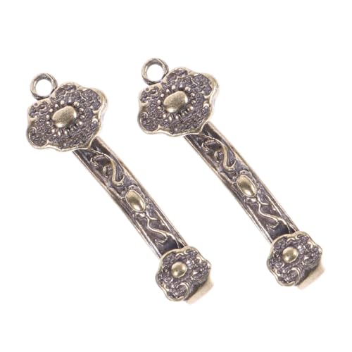 ROMISBABA 2 Stück Teiliges Ruyi Schlüsselanhänger aus Messing Vintage Stil Dekorativer Anhänger DIY Anhängersammlung für Schlüsselbund Langlebig und Elegant Gestaltet von ROMISBABA