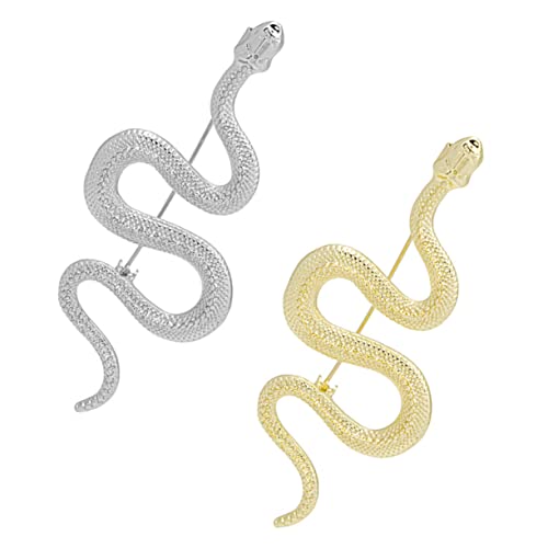 ROMISBABA 2stücke Schlangen Brosche Brustnadel Schlange Form Gothic Stil Elegante Dekorative Brosche Für Schal Mantel Pullover Hut Rucksack von ROMISBABA