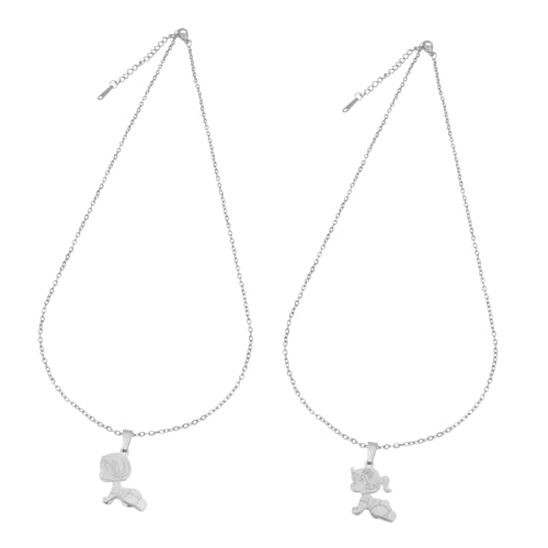 ROMISBABA 2stücke Junge Mädchen Anhänger Halskette Halsschmuck Pulloverkette Geburtstagsgeschenk Schmuck Für Mädchen Jungen Halskette Zubehör Halsband Halskette Halskette von ROMISBABA
