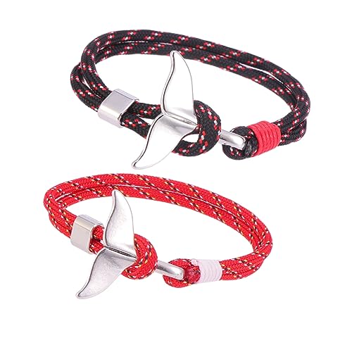 ROMISBABA 2 Stück Überlebensseilkette Armbänder Für Frauen Walschwanz-armband Armreif Mit Walschwanz ROMISBABA 2 Stück Überlebensseilkette Armbänder Für Frauen Walschwanz-armband Armreif Mit Walschwanz von ROMISBABA