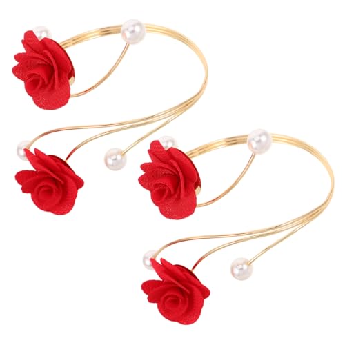 ROMISBABA 2 Stück Verstellbare Armspangen aus Metall mit Offenem Blüten Design Boho Armband für Damen und Mädchen Flexibles Schmuckstück für Sommeroutfits Modischer Vorhangverschluss von ROMISBABA