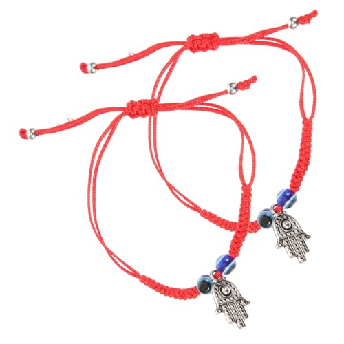ROMISBABA 2 Stück Verstellbares Rote Schnur Armbänder mit Bösem Blick Geflochtene Kabbalah Glücksbringer für Damen Leichtes Schmuck Minimalistisches Design Vielseitig Tragbar bei Alltag von ROMISBABA