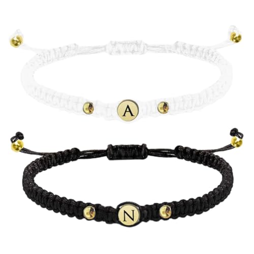 ROMISBABA 2 Stück Verstellbares Woven Armband für Damen und Herren Vintage Freundschaftsarmband Handgefertigtes Langlebiges String Accessoire Modisches für Besondere Anlässe von ROMISBABA