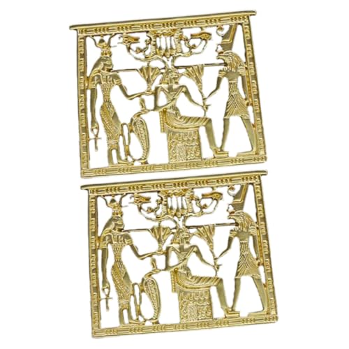 ROMISBABA 2 Stück Vintage Broschen Ägyptischer Tempel Stil Mattgoldene Anstecknadeln als Schmucknadel Dekorative Accessoires für Damen zur Kleidung und Strickjacke von ROMISBABA