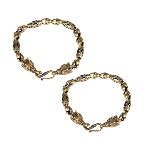 ROMISBABA 2 Stück Vintage Drachenkopf Armband Set Teiliges Retro Schmuckset Messing mit Minimalistischer Ästhetik für Stilbewusste ROMISBABA 2 Stück Vintage Drachenkopf Armband Set Teiliges Retro Schmuckset Messing mit Minimalistischer Ästhetik für Stilbewusste von ROMISBABA