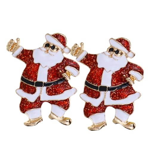 ROMISBABA 2 Stück Weihnachtsbroschen Santa Claus Anstecknadeln Cartoon Stil Kleidungsschmuck für Schal Mantel Tasche Weihnachtsdeko Geschenkidee von ROMISBABA
