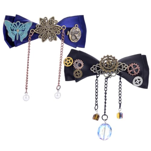 ROMISBABA 2stücke Steampunk Haarspangen Mit Gear-design Stoff-haarclips Für Damen Haarstyling-zubehör Für Partys Und Besondere Anlässe von ROMISBABA