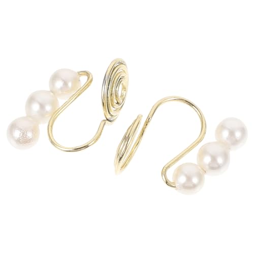 ROMISBABA 2 Stück Zwei Schmuck Ohrclips mit Gold Beschichtung und Drei Perlen Schmerzfreie Stilvolle Ohrclips Ohrlöcher für Damen für Partys und Alltag ROMISBABA 2 Stück Zwei Schmuck Ohrclips mit Gold Beschichtung und Drei Perlen Schmerzfreie Stilvolle Ohrclips Ohrlöcher für Damen für Partys und Alltag von ROMISBABA