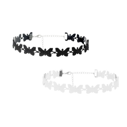 ROMISBABA 2 Stücke Teiliges Choker Schmetterling Halsketten Modisch Spitzen Design für Damen Pullover Schmuck Alltag Party ROMISBABA 2 Stücke Teiliges Choker Schmetterling Halsketten Modisch Spitzen Design für Damen Pullover Schmuck Alltag Party von ROMISBABA