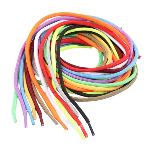 ROMISBABA 20 Stück Runde Geflochtene Schnürsenkel Einfarbig Strapazierfähige Schuhbänder für Sneaker Damen Herren Bunte Sportschnürsenkel für Laufschuhe Vielseitig Einsetzbar von ROMISBABA