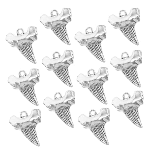 ROMISBABA 20stücke Haifischzahn-anhänger Zahnform Diy-schmuckanhänger Handtaschen-anhänger Strandschmuck Für Teenager-mädchen Kleine Zahnanhänger Zum Selbermachen von ROMISBABA