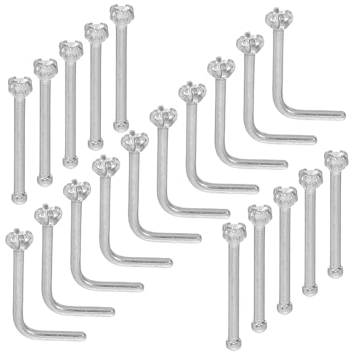 ROMISBABA 20 Stück Teiliges Nasenpiercing aus Edelstahl Gerader und Förmiger Nasenstecker Kleine Hypoallergene Nasenringe für Damen und Herren Langlebiger Schmuck für Alltag und Besondere von ROMISBABA
