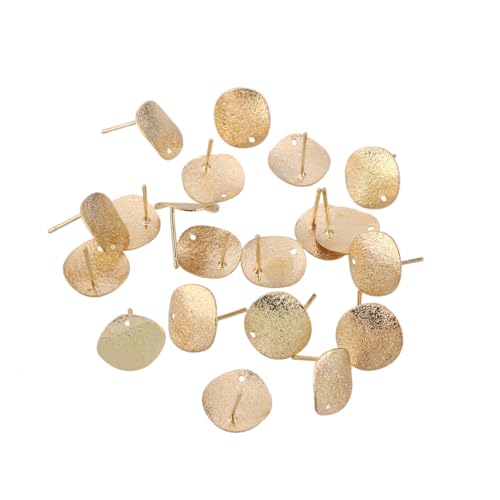 ROMISBABA 20 Stück Teiliges Ohrstecker mit Löchern Flache Goldfarbene Ohrschmuck Dekoration aus Langlebiger Legierung Kleine Runde Ohrstecker für Damen und Mädchen Vielseitig für Alltag und von ROMISBABA