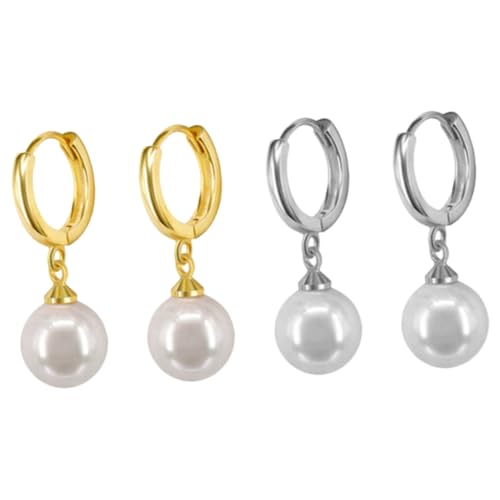 ROMISBABA 2Paare Perlenohrringe für Damen Hängende Ohrstecker für Partys Besondere Anlässe Hypoallergen Hochwertigem Gefertigt ROMISBABA 2Paare Perlenohrringe für Damen Hängende Ohrstecker für Partys Besondere Anlässe Hypoallergen Hochwertigem Gefertigt von ROMISBABA