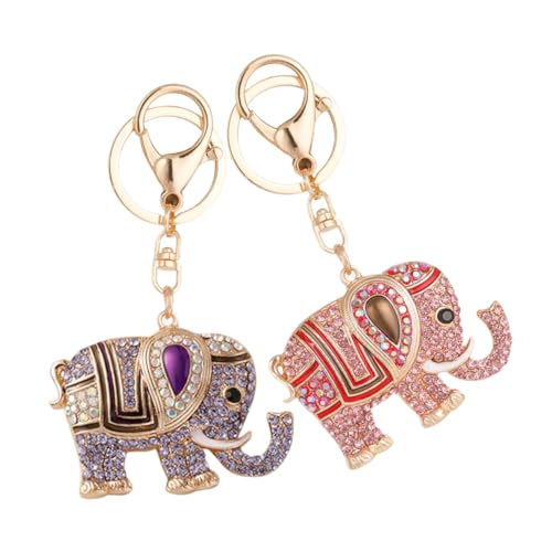 ROMISBABA 2stücke Elefant Schlüsselanhänger Aus Strass Modischer Taschen- Für Frauen Als Rucksack-deko Oder Handtaschen-zubehör Und Einzigartig Und Elegant von ROMISBABA