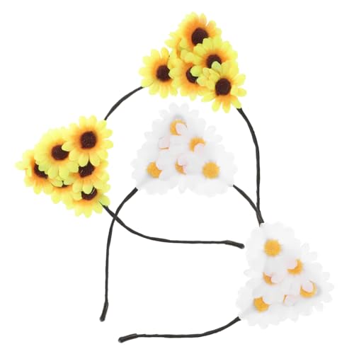 ROMISBABA 2stücke Blumen Haarreif Mit Künstlichen Blumen Blumenhaarband Für Frauen Dekoratives Haar-accessoire Urlaubshaar Für Geburtstagsfeiern Weihnachten Fotos Kreatives Geschenk Für Freu von ROMISBABA