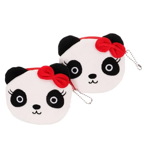 ROMISBABA 2Stücke Damen Clutch Niedliche Panda Form Kleines Portemonnaie für Leichtes Design mit Reißverschluss für Münzen Kleine Gegenstände von ROMISBABA