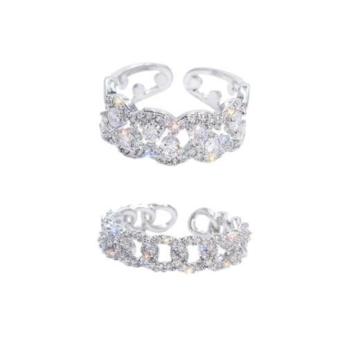 ROMISBABA 2Stücke Einfacher Offener Ring für Damen Chic Fingerschmuck für Stilvolle Fingerdekoration für Modebewusste Frauen ROMISBABA 2Stücke Einfacher Offener Ring für Damen Chic Fingerschmuck für Stilvolle Fingerdekoration für Modebewusste Frauen von ROMISBABA
