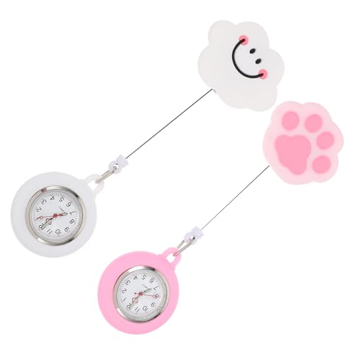 ROMISBABA 2Stücke Einziehbare Taschenuhr für Krankenschwestern Stretcher Clip Dekorative Uhr für Ärzte Leicht Praktisch von ROMISBABA