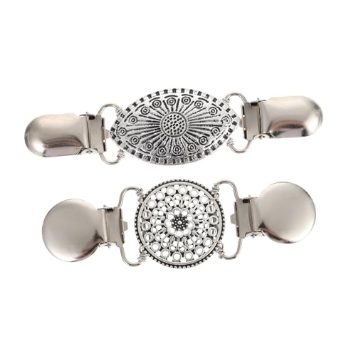 ROMISBABA 2Stücke Retro Schal Pullover Clips Damen Strickjacken Clips Stilvolle Schalklammern für Kleidung für Umhänge Seidentücher von ROMISBABA