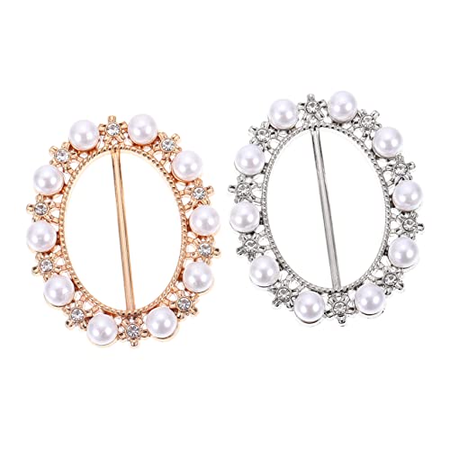 ROMISBABA 2stücke Shirt-clips Kunstperlen Und Strasssteinen Schalringe Für Damen Im Einfach Und Elegant von ROMISBABA