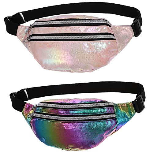 ROMISBABA 2Stücke Shiny Fanny Packs Tragbare Gürtelbeutel für Damen und Leicht für Reisen und Verschiedene Anlässe mit Reißverschluss und Charmantem Design Bunten ROMISBABA 2Stücke Shiny Fanny Packs Tragbare Gürtelbeutel für Damen und Leicht für Reisen und Verschiedene Anlässe mit Reißverschluss und Charmantem Design Bunten von ROMISBABA