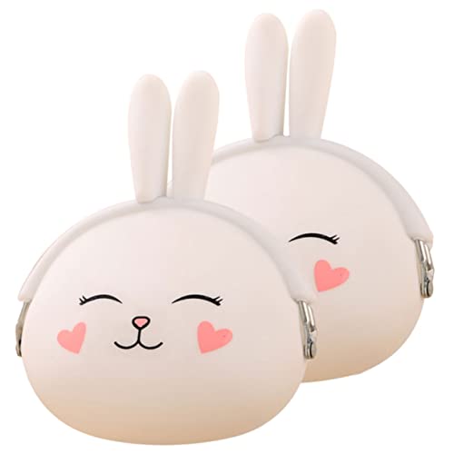 ROMISBABA 2stücke Kawaii Silikon Münzbörse Für Mädchen Multifunktional Süßes Cartoon Kaninchen Für Geld Schmuck Und Schlüssel Leicht Und Kompakt von ROMISBABA