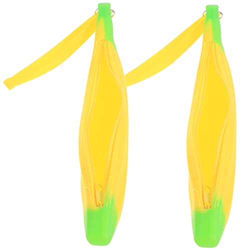 ROMISBABA 2Stücke Silikonstiftkoffer Bananenform Lustige Cartoon Stiftbeutel für Langlebig und Tragbar mit Praktischem Reißverschluss und Armbanddesign ROMISBABA 2Stücke Silikonstiftkoffer Bananenform Lustige Cartoon Stiftbeutel für Langlebig und Tragbar mit Praktischem Reißverschluss und Armbanddesign von ROMISBABA