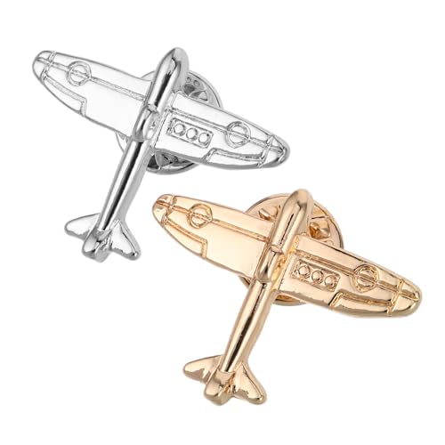 ROMISBABA 2Stücke Stilvolle Flugzeug Brosche für Anzüge Mäntel Anstecknadel für Reisen Modisches Accessoire mit Feiner Verarbeitung von ROMISBABA