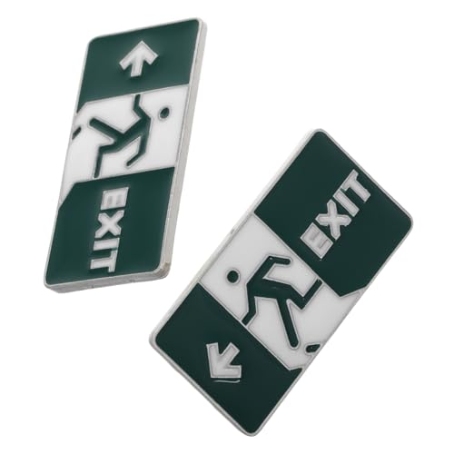 ROMISBABA 2stücke Lustige Anstecknadeln Mit Leuchtendem Text Ausgangsschild Mann Läuft Süße Im Dunkeln Leuchtende Emaille-anstecknadeln Für Rucksäcke Kleidung Und Dekorationen von ROMISBABA