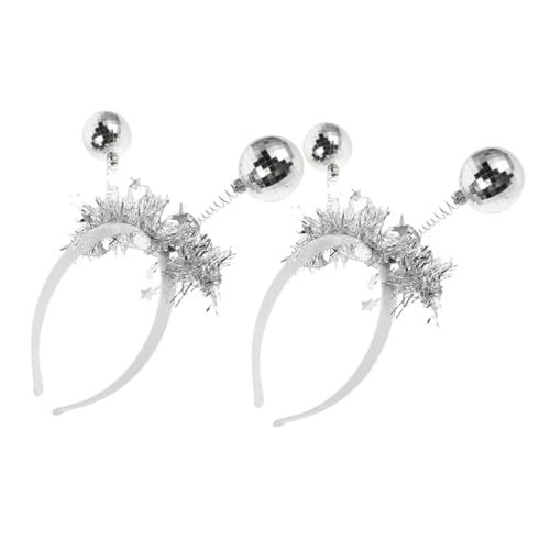 ROMISBABA 2pcs Disco Ball Kopfbedeckung Frauen Party Kostüm Accessoire Mirror Stirnbänder Für Retro -themenparty Cosplay Neujahrsfeier Und Festliche Veranstaltungen von ROMISBABA