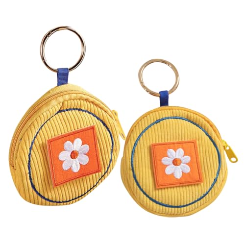 ROMISBABA 2stücke Süße Geldbörse Für Mädchen Kleine Münztasche Mit Schlüsselanhänger Mini-geldbörse Aus Cord Für Frauen Niedliche Zum Tragen von ROMISBABA