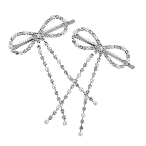 ROMISBABA 2stücke Metall Haarklammern Im Schleifen-design Elegante Haarschmuck Für Mädchen Und Frauen Für Partys Und Besondere Anlässe Silberfarbene Haarclips Für Feines Haar von ROMISBABA