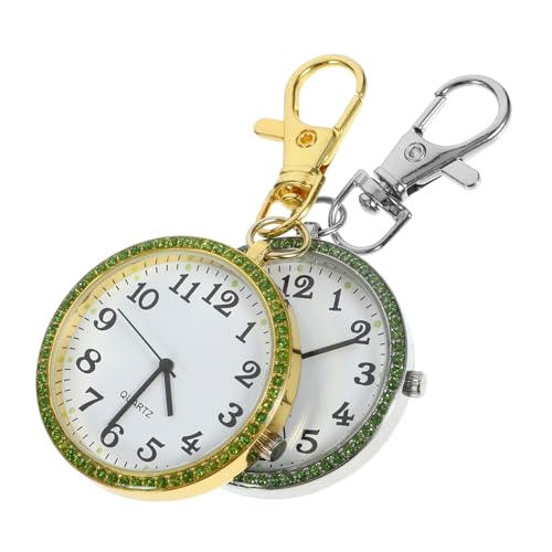 ROMISBABA 2st Taschenuhr Bausatz Schlüsselanhänger Für Einziehbar Tasche Mit Strasssteinen Kette Silber Gießen Digitaluhren Für Lanyard-Uhr Digitaluhr Zinklegierung Golden von ROMISBABA
