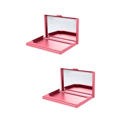 ROMISBABA 2stücke Business Card Holder Mit Spiegel Stylischer Tragbarer Visitenkartenetui Für Frauen Praktische Kartenorganisation Für Büro Schule Und Reisen von ROMISBABA